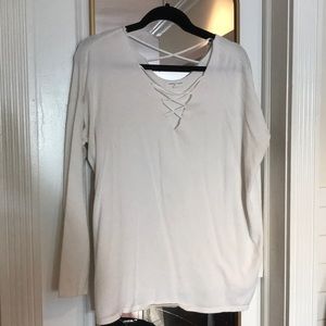 Cream Criss-Cross Long Sleeve